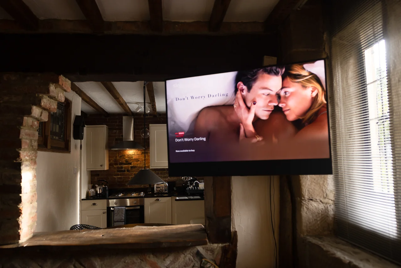 Television and kitchen at 42 Church Street