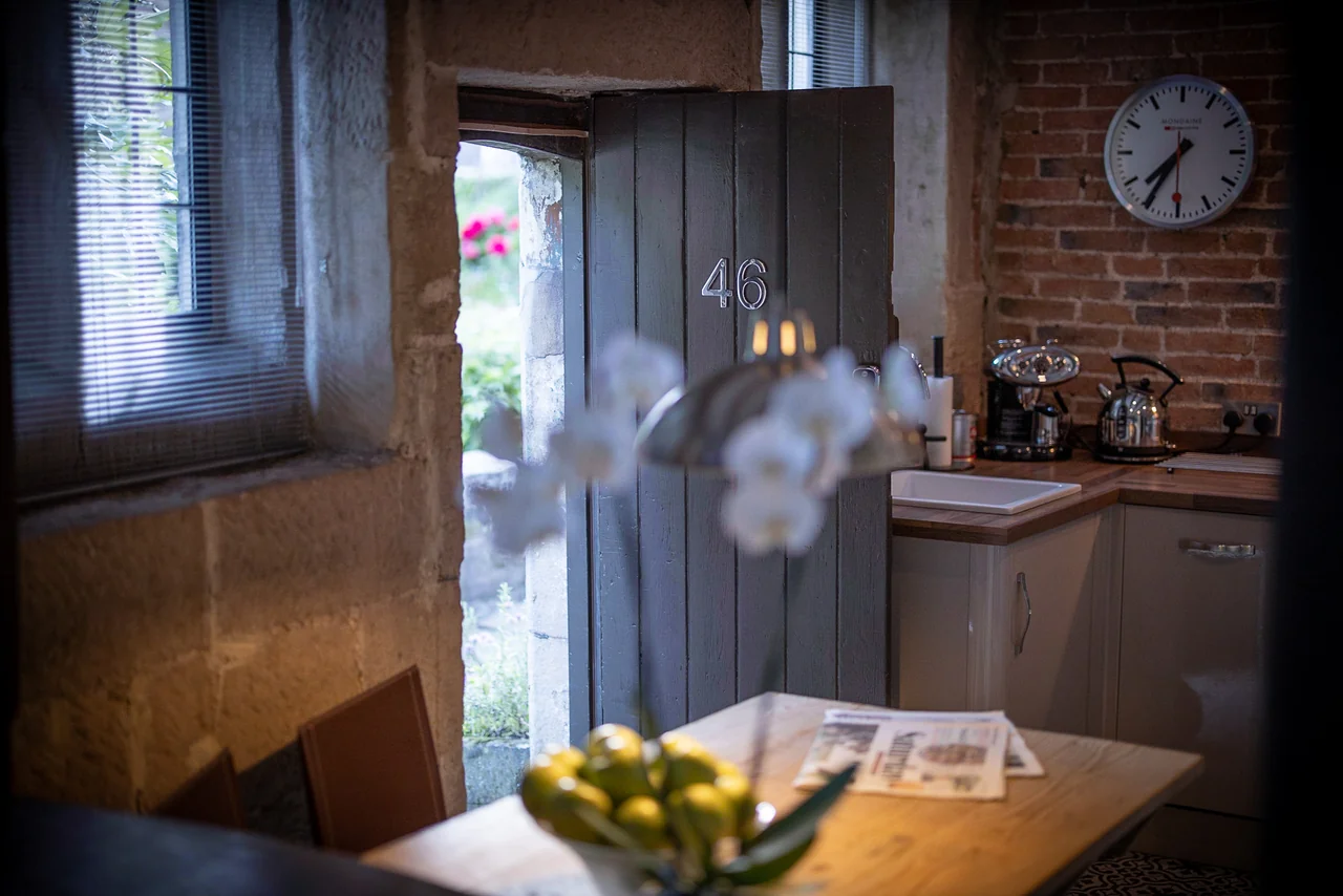 Kitchen and dining table at 46 Church Street